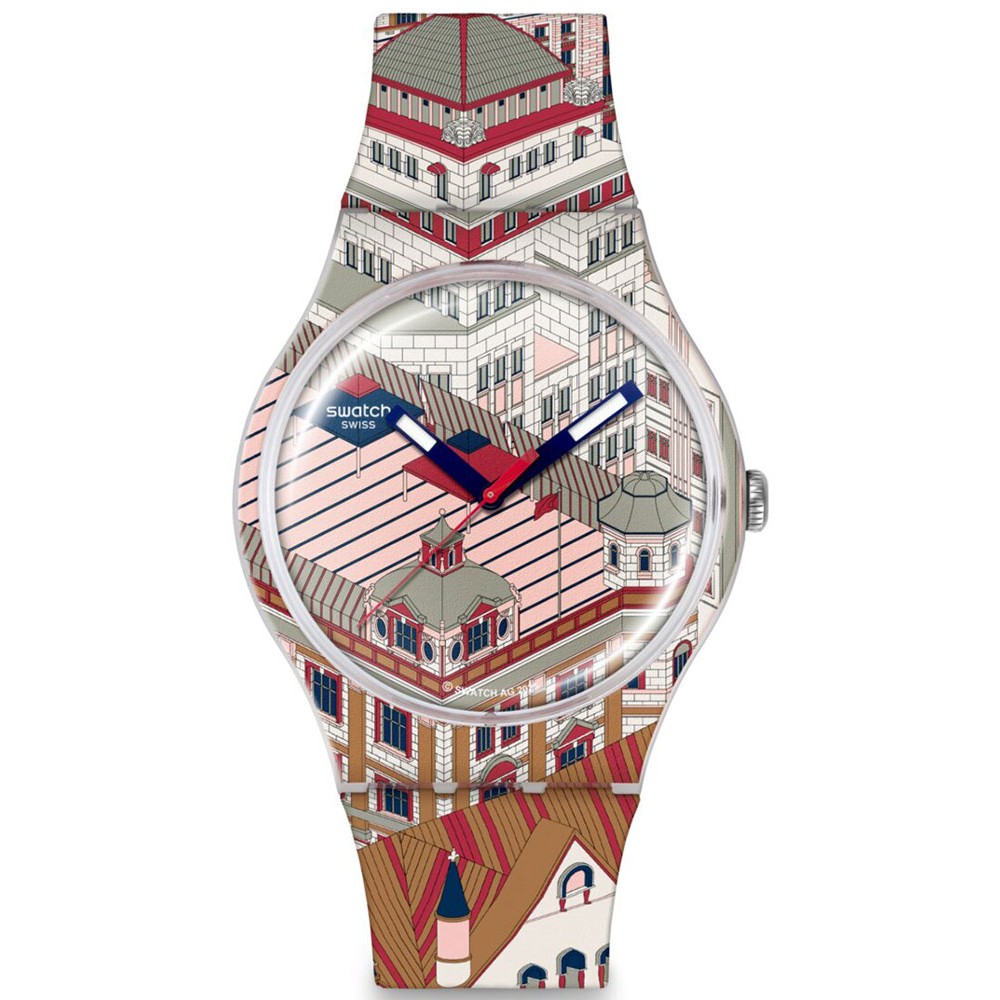 SWATCH x Art Peace Hotel BUND-ASTIC Ρολόι Πολύχρωμο Λουρί Σιλικόνης SUOZ371