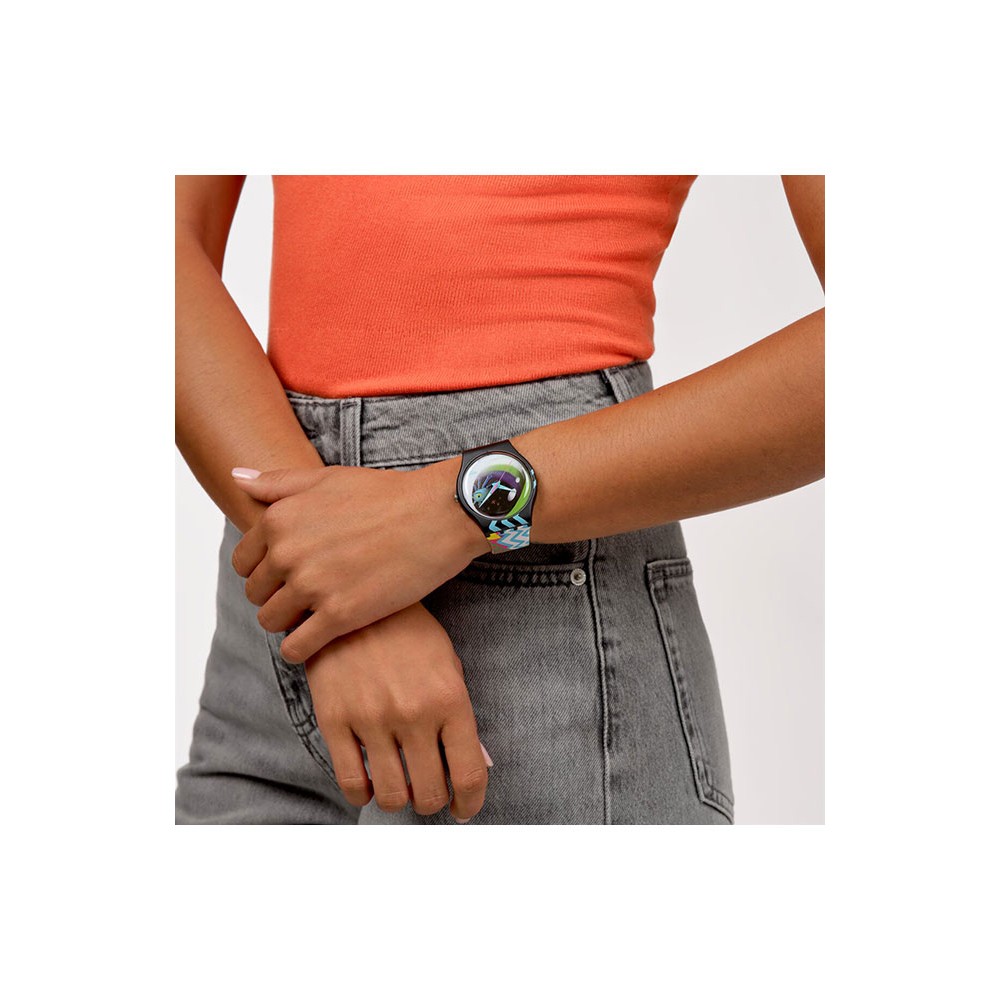 SWATCH x Art Peace Hotel STREET EYE Ρολόι Πολύχρωμο Λουρί Σιλικόνης SUOZ372