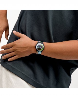 SWATCH x Art Peace Hotel STREET EYE Ρολόι Πολύχρωμο Λουρί Σιλικόνης SUOZ372