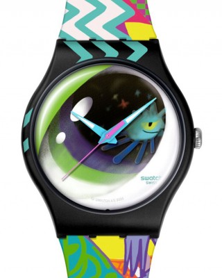 SWATCH x Art Peace Hotel STREET EYE Ρολόι Πολύχρωμο Λουρί Σιλικόνης SUOZ372