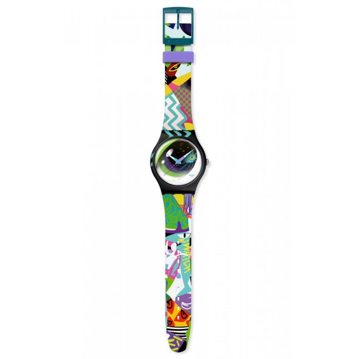 SWATCH x Art Peace Hotel STREET EYE Ρολόι Πολύχρωμο Λουρί Σιλικόνης SUOZ372