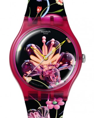 SWATCH x Art Peace Hotel DIGI-BLOSSOMING Ρολόι Πολύχρωμο Λουρί Σιλικόνης SUOZ373
