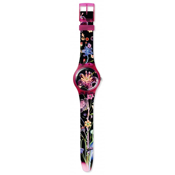 SWATCH x Art Peace Hotel DIGI-BLOSSOMING Ρολόι Πολύχρωμο Λουρί Σιλικόνης SUOZ373