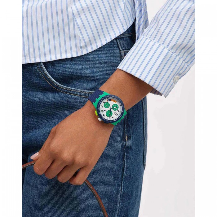 SWATCH TIME FLIES Unisex Ρολόι Μπλε Λουράκι Σιλικόνης SUSG412