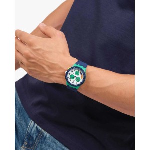 SWATCH TIME FLIES Unisex Ρολόι Μπλε Λουράκι Σιλικόνης SUSG412