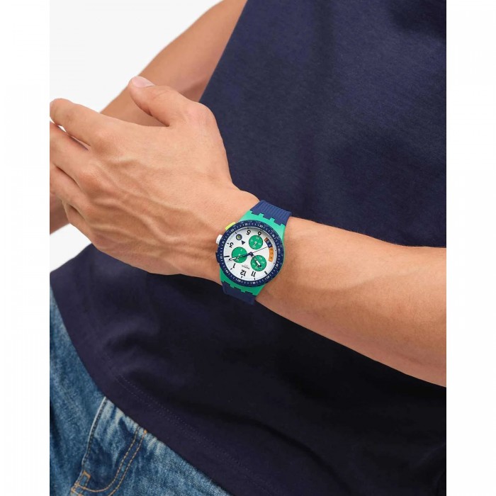 SWATCH TIME FLIES Unisex Ρολόι Μπλε Λουράκι Σιλικόνης SUSG412