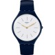 SWATCH SKINBLACKWALL Unisex Ρολόι Μπλε Λουρί Σιλικόνης SVON102C