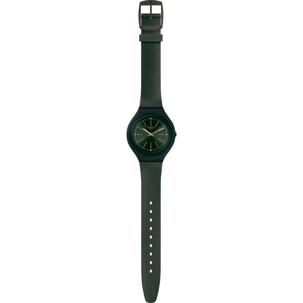SWATCH SKINCAPPERO Unisex Ρολόι Πράσινο Λουρί Σιλικόνης SVUG100