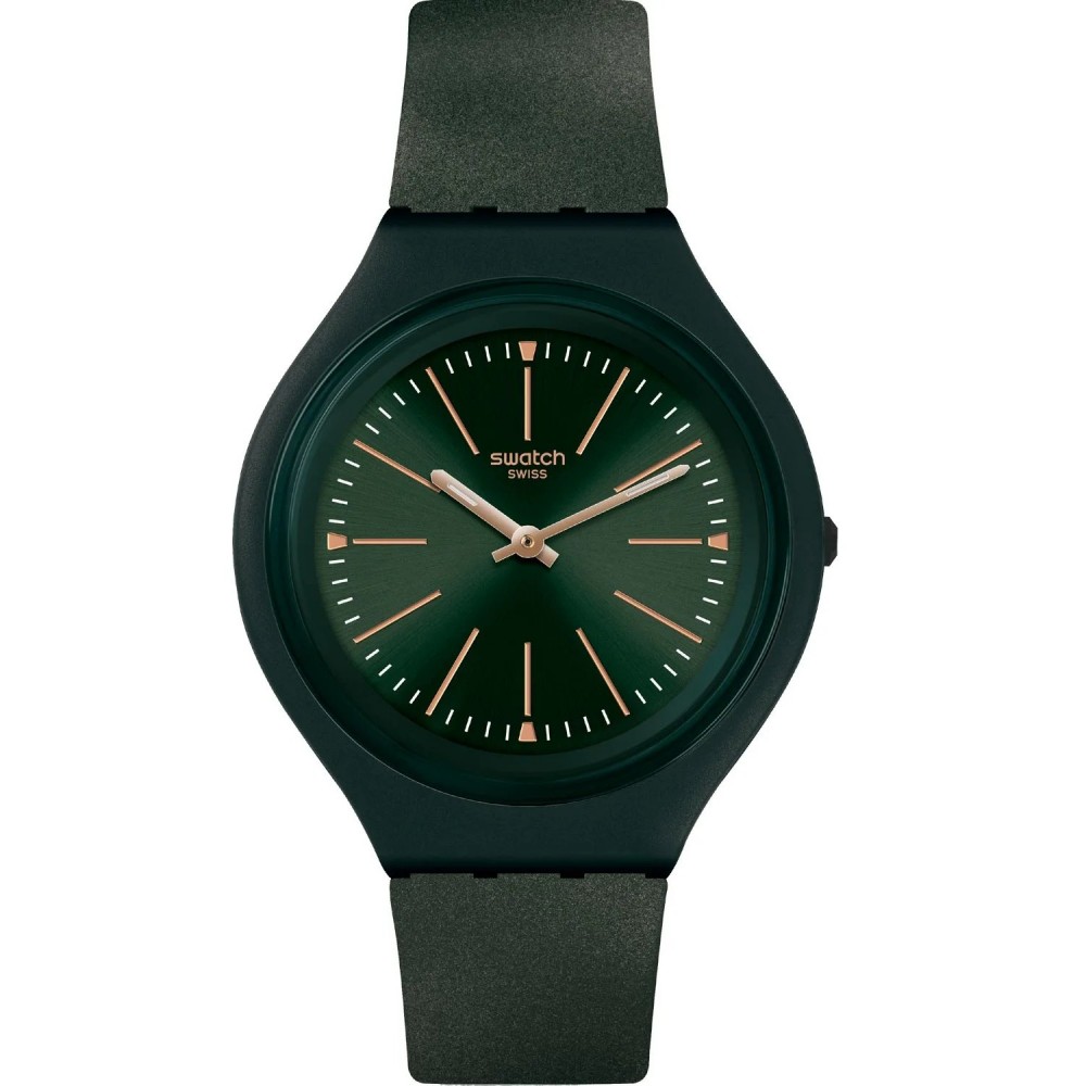 SWATCH SKINCAPPERO Unisex Ρολόι Πράσινο Λουρί Σιλικόνης SVUG100