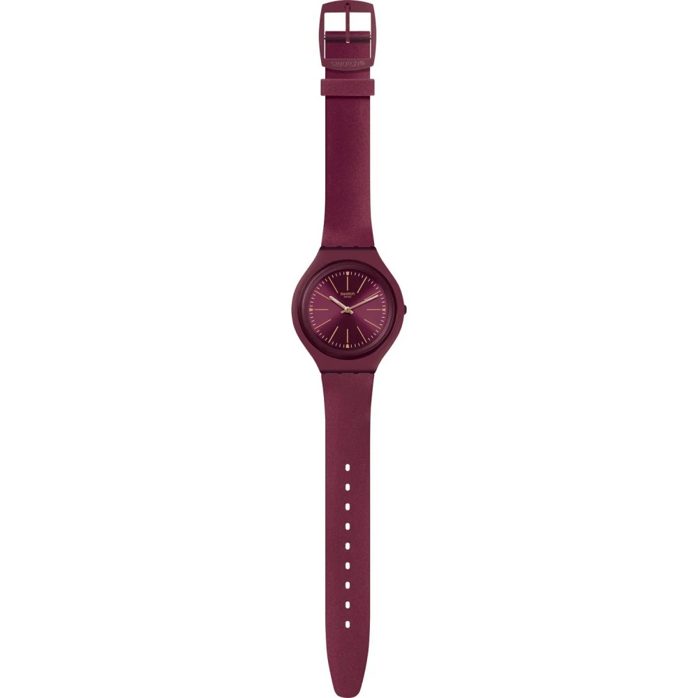 SWATCH SKINATLANTID Unisex Ρολόι Μπορντό Λουρί Σιλικόνης SVUR102