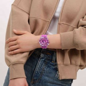 SWATCH SCUBAQUA FLOWER HAT Ρολόι Φούξια/Λευκό Λουράκι Σιλικόνης SSCU09P100