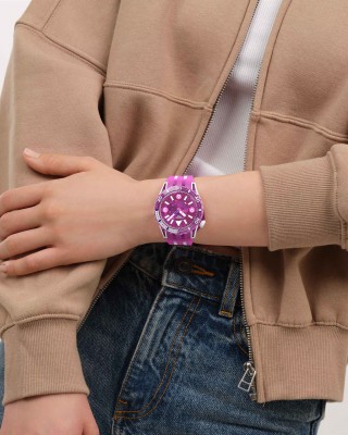 SWATCH SCUBAQUA FLOWER HAT Ρολόι Φούξια/Λευκό Λουράκι Σιλικόνης SSCU09P100
