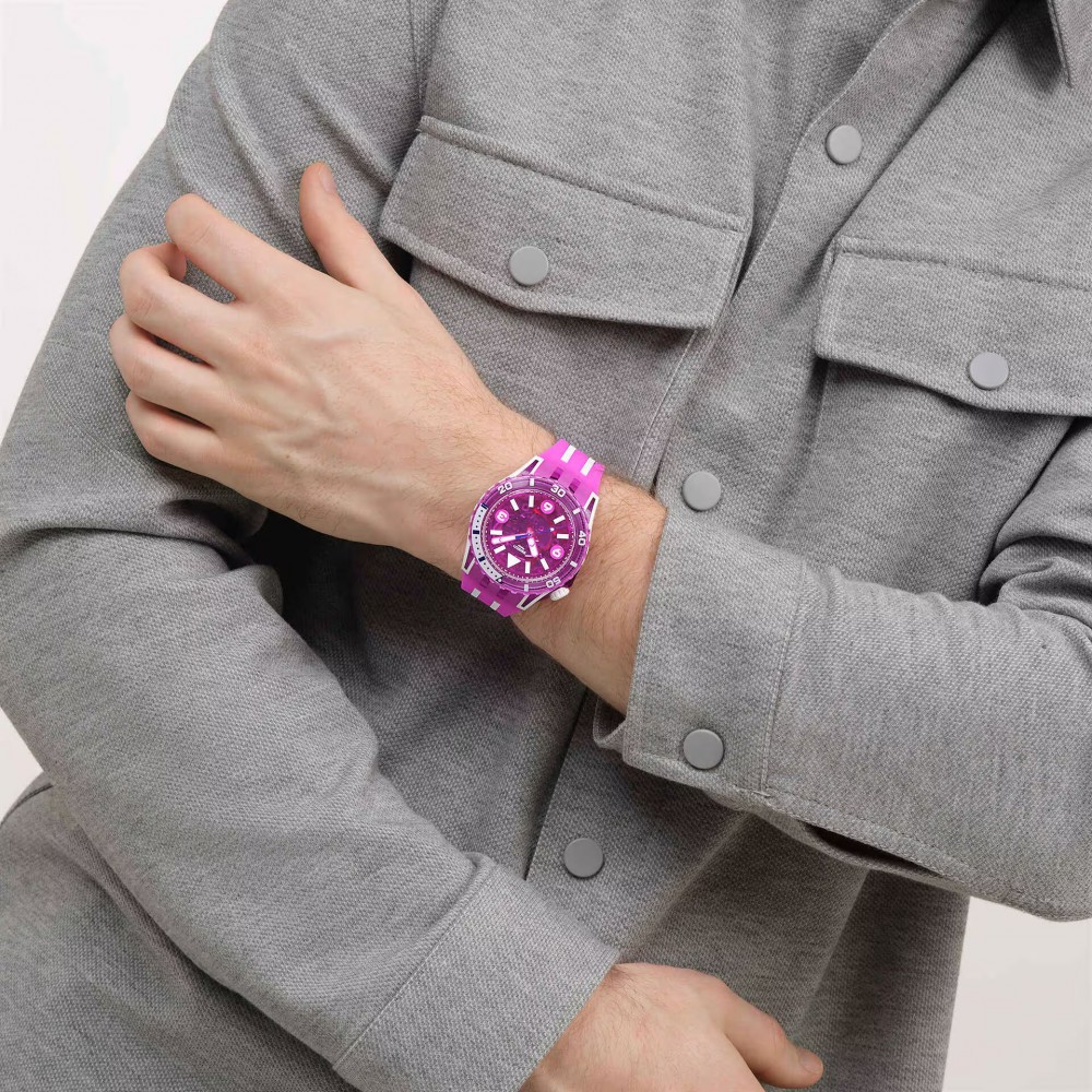 SWATCH SCUBAQUA FLOWER HAT Ρολόι Φούξια/Λευκό Λουράκι Σιλικόνης SSCU09P100