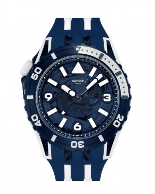 SWATCH SCUBAQUA SEA WASP Ρολόι Μπλε/Λευκό Λουράκι Σιλικόνης SSCU09N100