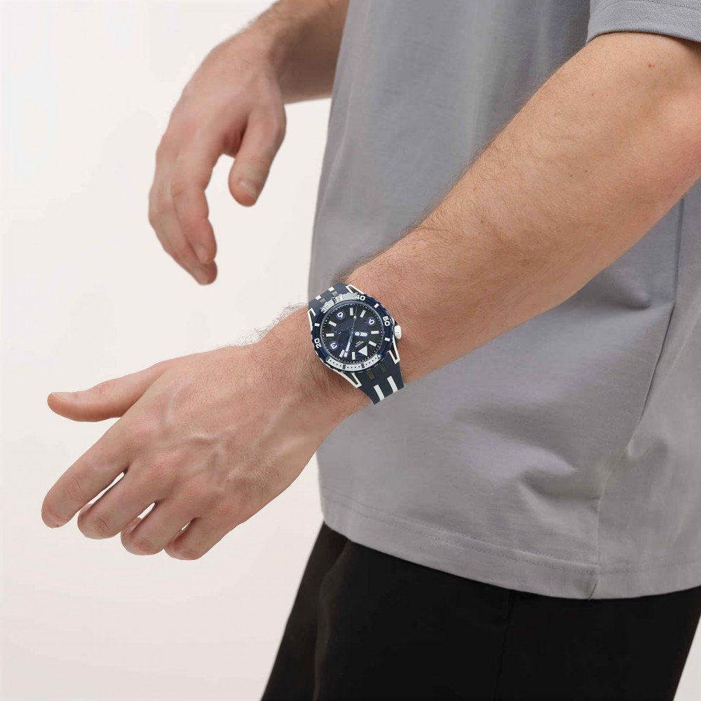 SWATCH SCUBAQUA SEA WASP Ρολόι Μπλε/Λευκό Λουράκι Σιλικόνης SSCU09N100