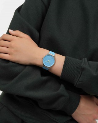 SWATCH IRIDESCENTLY BLUE Unisex Ρολόι Μπλε Λουράκι σιλικόνης SYXS164