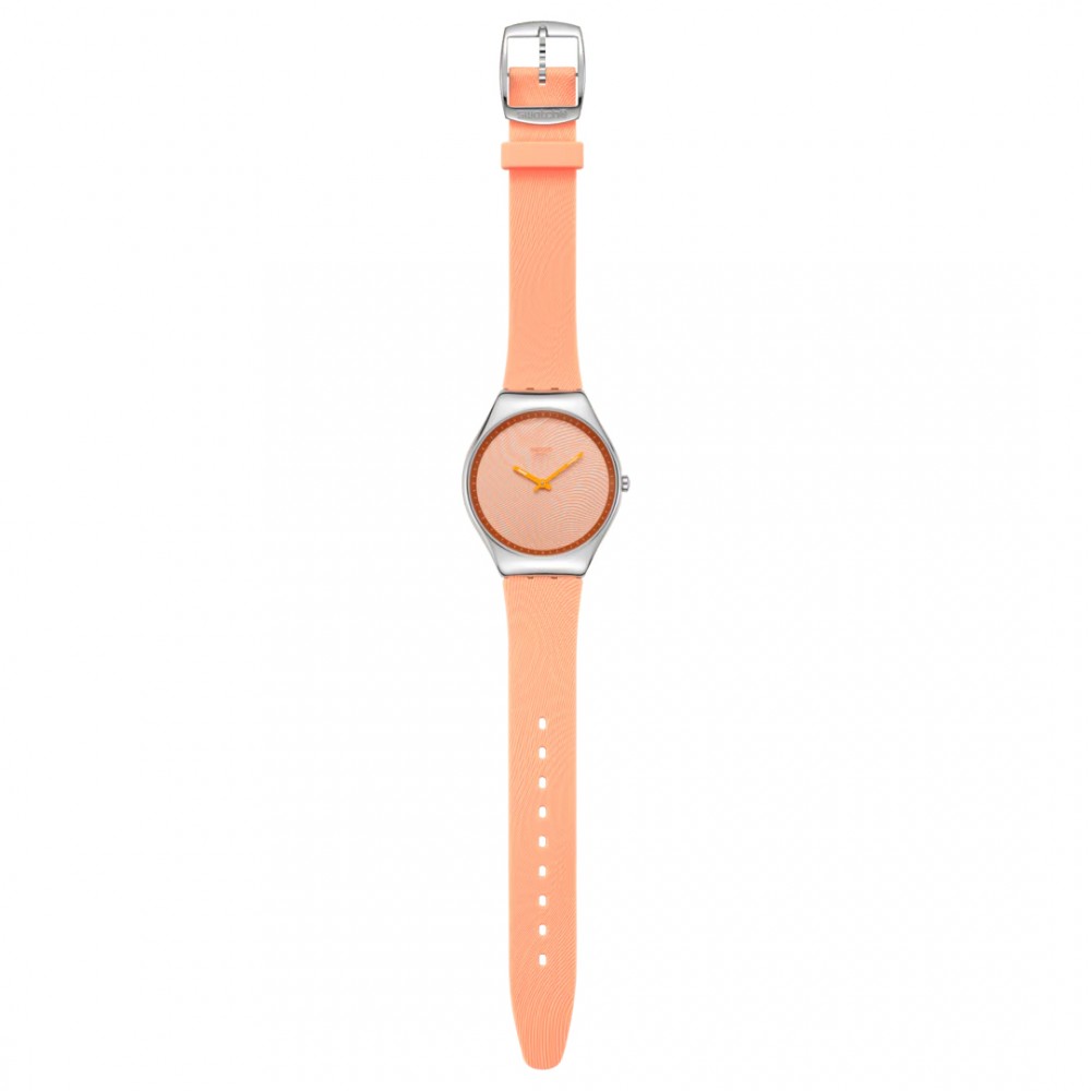 SWATCH IRIDESCENTLY PEACH Unisex Ρολόι Πορτοκαλί Λουράκι σιλικόνης SYXS166