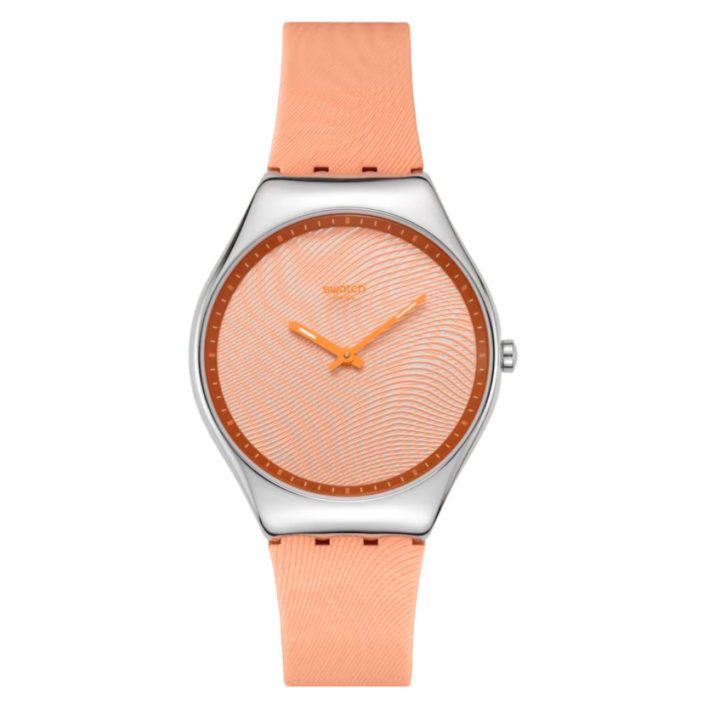SWATCH IRIDESCENTLY PEACH Unisex Ρολόι Πορτοκαλί Λουράκι σιλικόνης SYXS166