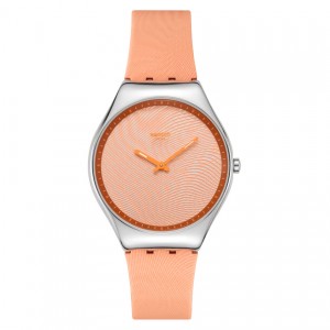 SWATCH IRIDESCENTLY PEACH Unisex Ρολόι Πορτοκαλί Λουράκι σιλικόνης SYXS166