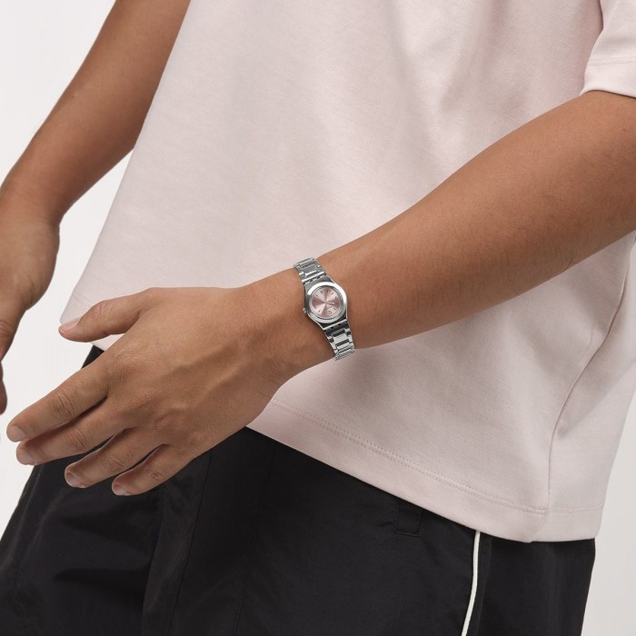 SWATCH ROSY GLOW Ρολόι Γυναικείο Ασημί Ανοξείδωτο Ατσάλι YSS352G