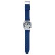 SWATCH BLUE REFLECTIVE Χρονογράφος Ρολόι Μπλε Σιλικ΄ονης λουράκι YVS539