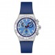 SWATCH SKY REFLECTIVE Χρονογράφος Ρολόι Μπλε Σιλικ΄ονης λουράκι YVS541