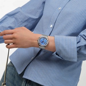 SWATCH MIDDAY IN THE MIRROR Χρονογράφος Ρολόι Ασημί Ανοξείδωτο Ατσάλι μπρασελέ YVS541G