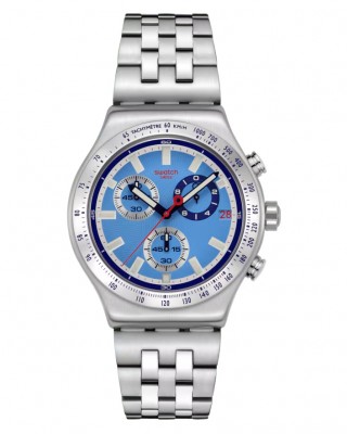 SWATCH MIDDAY IN THE MIRROR Χρονογράφος Ρολόι Ασημί Ανοξείδωτο Ατσάλι μπρασελέ YVS541G