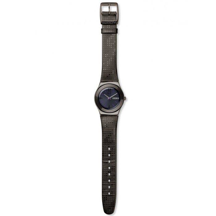 SWATCH London smoke μαύρο δερμάτινο λουράκι YLM700