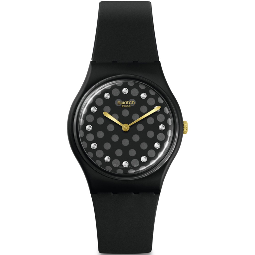 SWATCH SPARKLE NIGHT Ρολόι Μαύρο λουράκι λουράκι σιλικόνης SO31B102