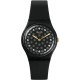 SWATCH SPARKLE NIGHT Ρολόι Μαύρο λουράκι λουράκι σιλικόνης SO31B102