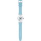 SWATCH BLUE DAZE Γυναικείο Ρολόι Μπλε Διάφανο Λουράκι Σιλικόνης Υλικό βιολογικής προέλευσης SO29K105