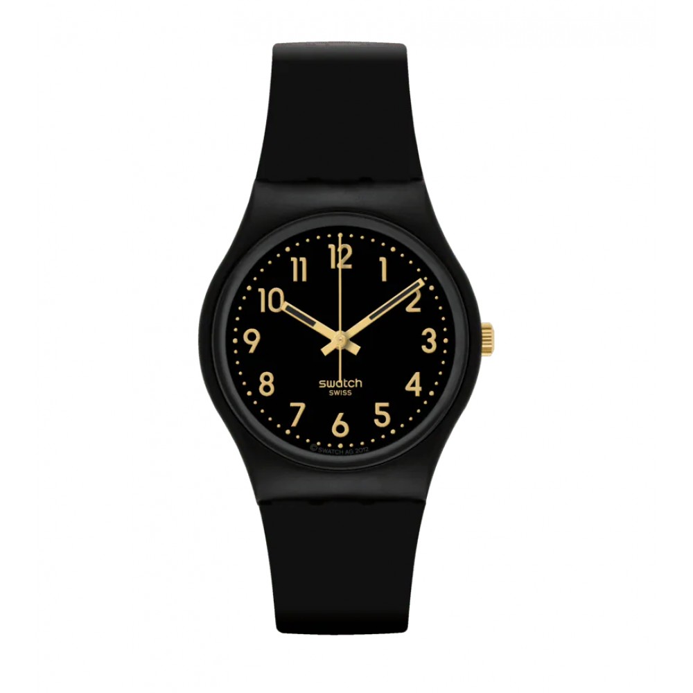 SWATCH GOLDEN TAC ΡΟΛΟΙ Μαύρο Λουρί Πλαστικό βιολογικής προέλευσης SO28B113