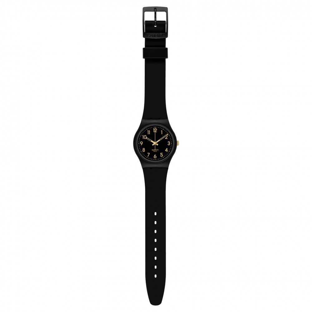 SWATCH GOLDEN TAC ΡΟΛΟΙ Μαύρο Λουρί Πλαστικό βιολογικής προέλευσης SO28B113