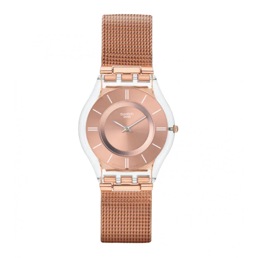 SWATCH HELLO DARLING Ροζ Επιχρυσωμένο μπρασελέ SS08K104M