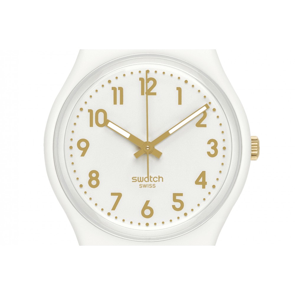 SWATCH WHITE BISHOP ΡΟΛΟΙ Λευκό Λουρί Πλαστικό βιολογικής προέλευσης SO28W106-S14