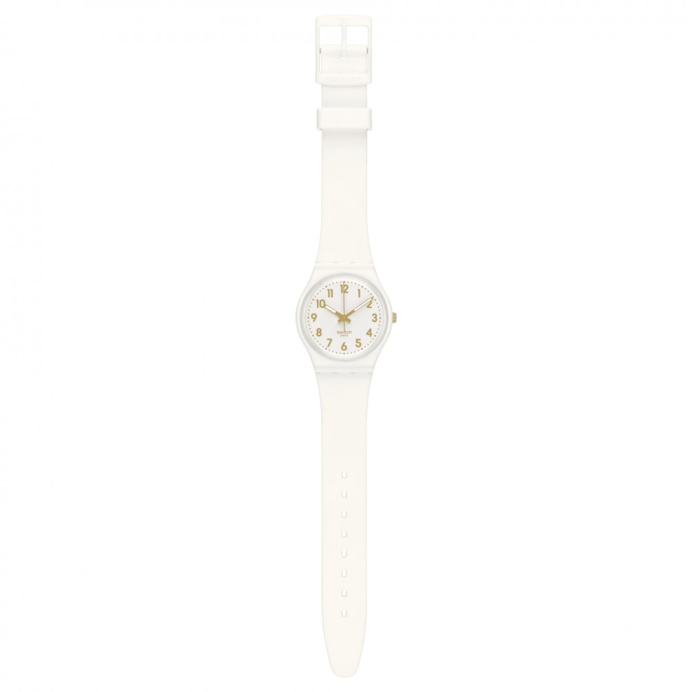 SWATCH WHITE BISHOP ΡΟΛΟΙ Λευκό Λουρί Πλαστικό βιολογικής προέλευσης SO28W106-S14