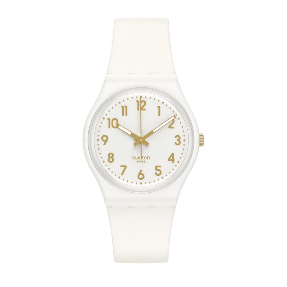 SWATCH WHITE BISHOP ΡΟΛΟΙ Λευκό Λουρί Πλαστικό βιολογικής προέλευσης SO28W106-S14