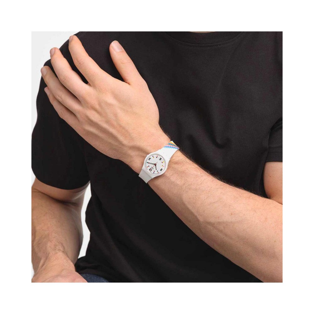 SWATCH MERRY-GO-ROUND SQUARES Ρολόι Πολύχρωμο λουράκι σιλικόνης SO28W700