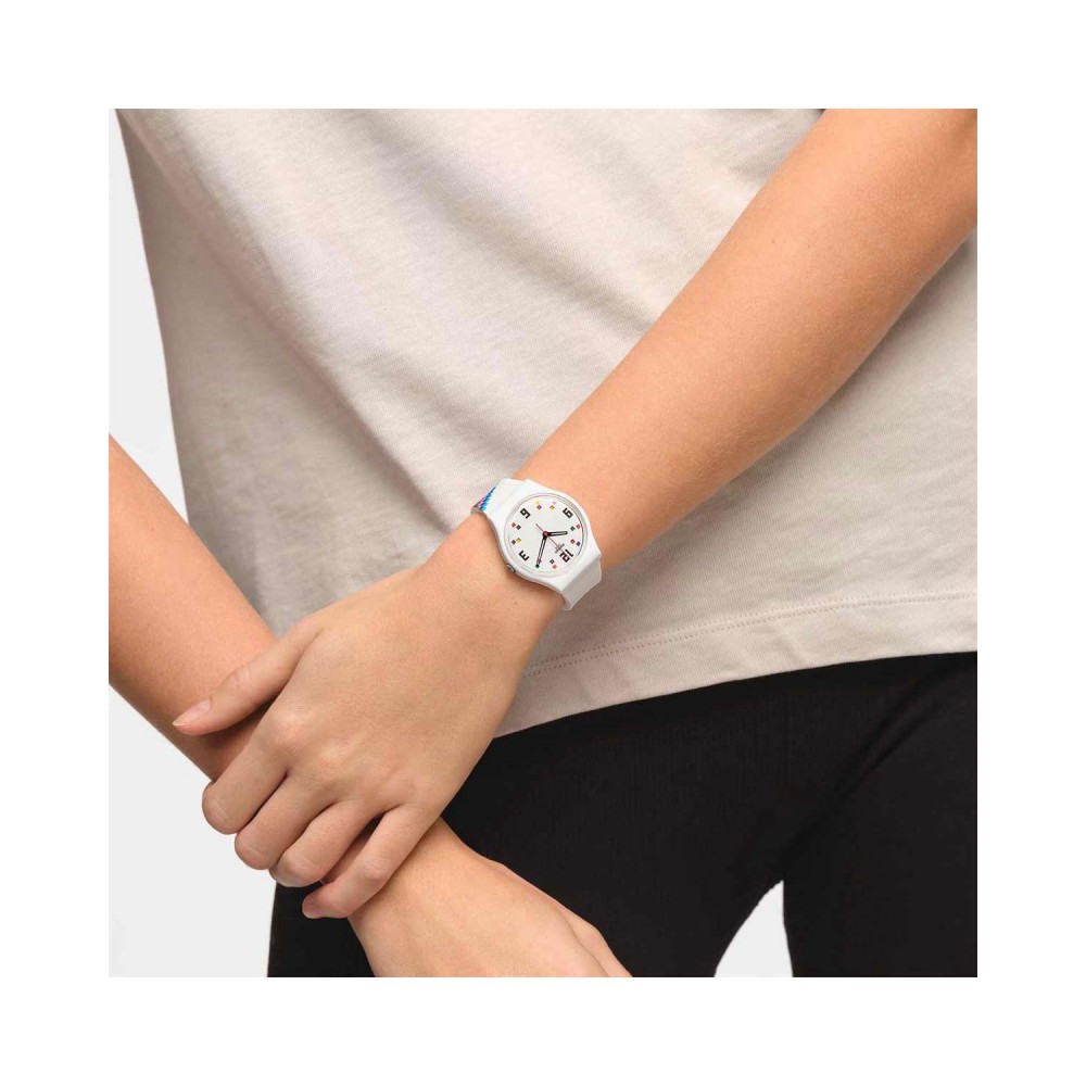 SWATCH MERRY-GO-ROUND SQUARES Ρολόι Πολύχρωμο λουράκι σιλικόνης SO28W700