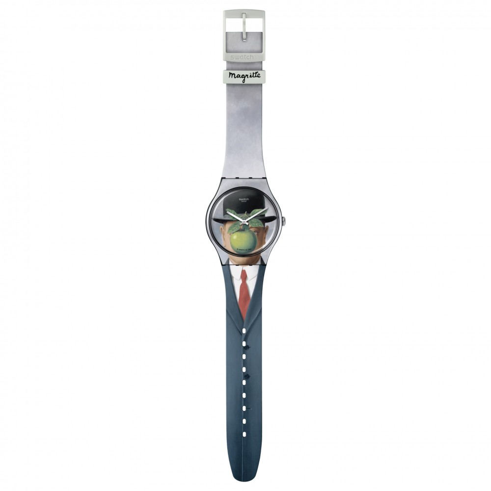 SWATCH LE FILS DE L'HOMME BY RENE MAGRITTE Ρολόι Unisex πολύχρωμο λουράκι σιλικόνης SUOZ350