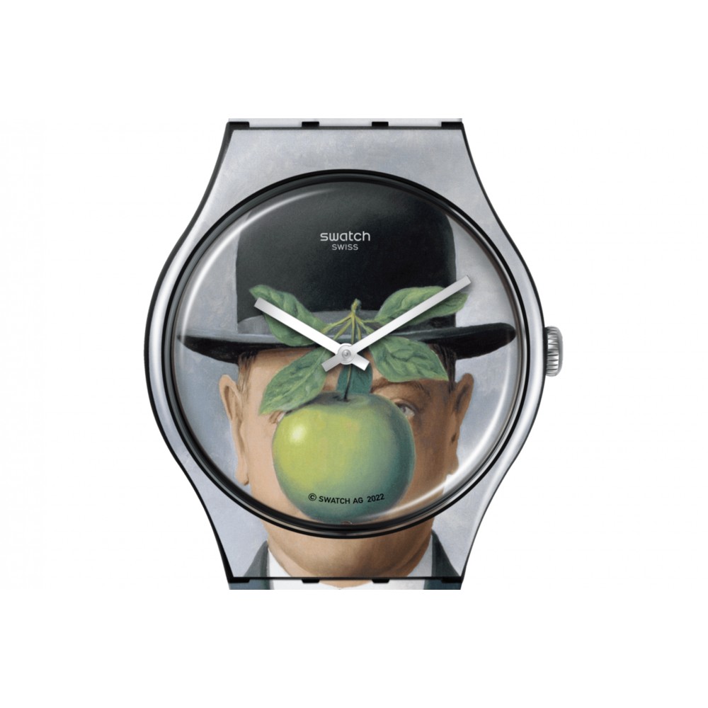 SWATCH LE FILS DE L'HOMME BY RENE MAGRITTE Ρολόι Unisex πολύχρωμο λουράκι σιλικόνης SUOZ350
