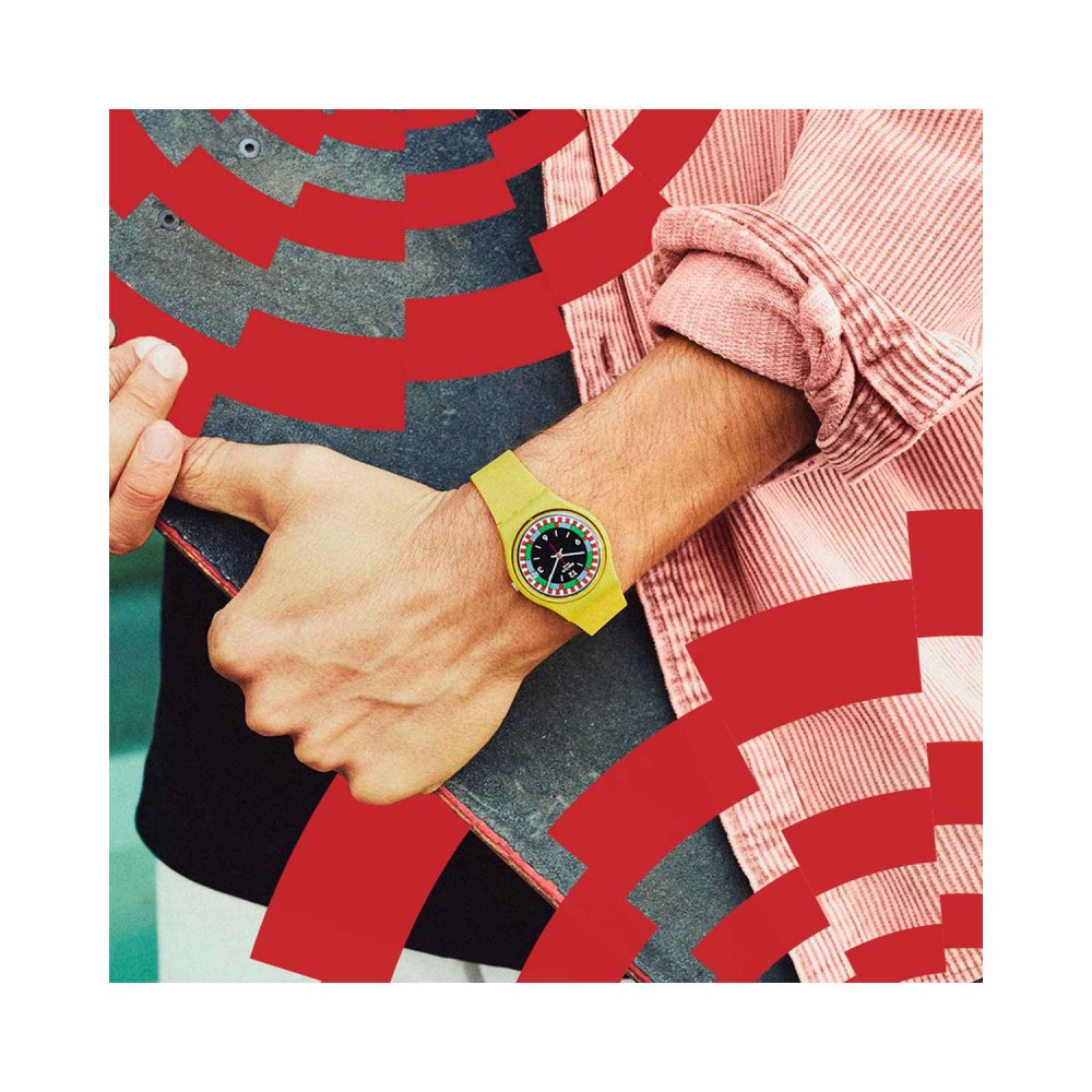 SWATCH CHEQUERED WHITE ΡΟΛΟΙ Χρονογράφος Unisex Λευκό Λουράκι Σιλικόνης SB02W400