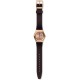SWATCH BROWNEE Γυναικείο Ρολόι Καφέ Δερμάτινο Λούρακι YLG701