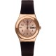 SWATCH BROWNEE Γυναικείο Ρολόι Καφέ Δερμάτινο Λούρακι YLG701
