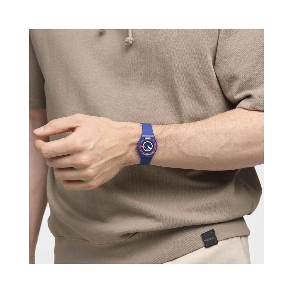 SWATCH BLUE TO BASICS Ρολόι Μπλε λουράκι σιλικόνης SO28B706