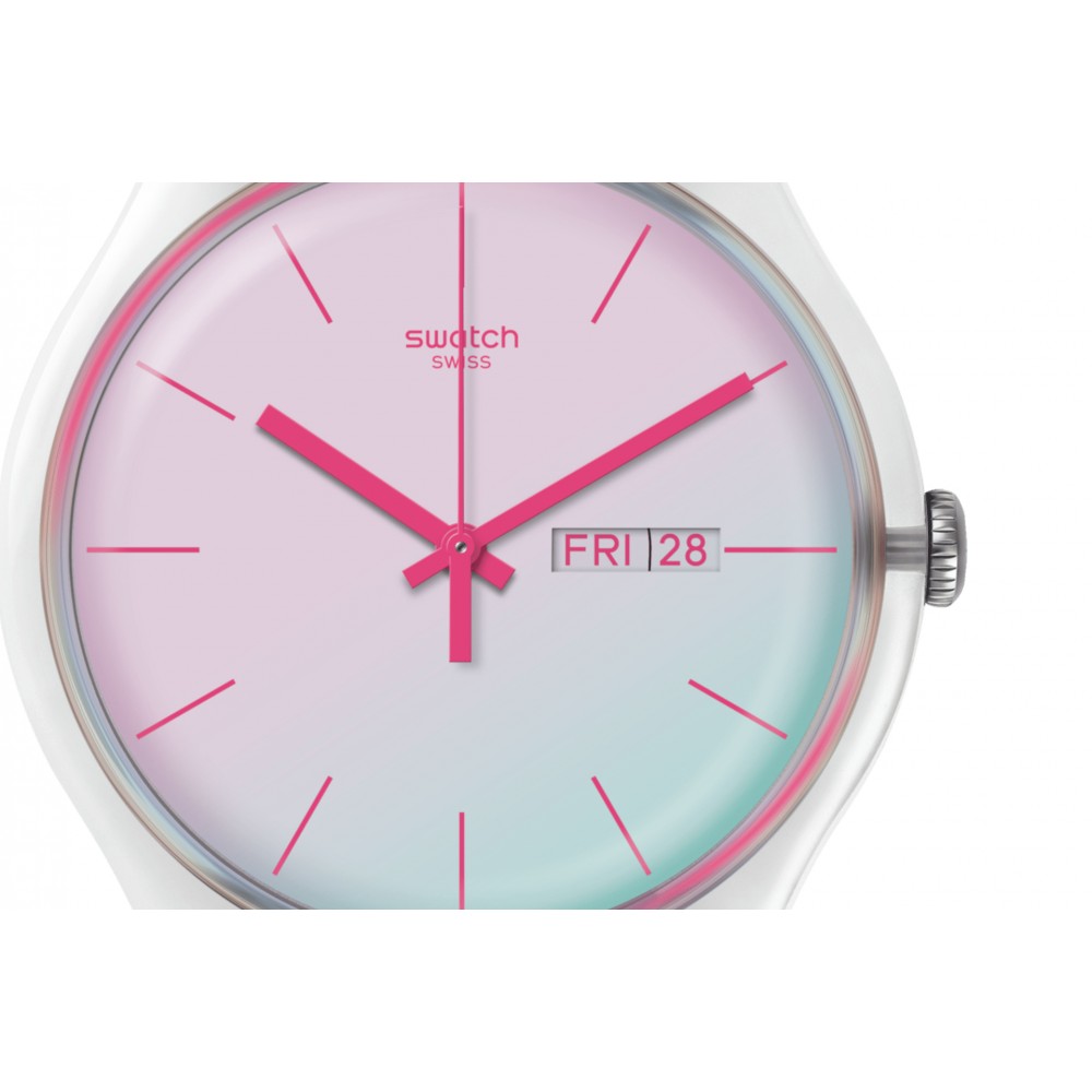 SWATCH POLAWHITE Unisex Ρολόι Λευκό  Λουράκι Σιλικόνης SO29K704-S14
