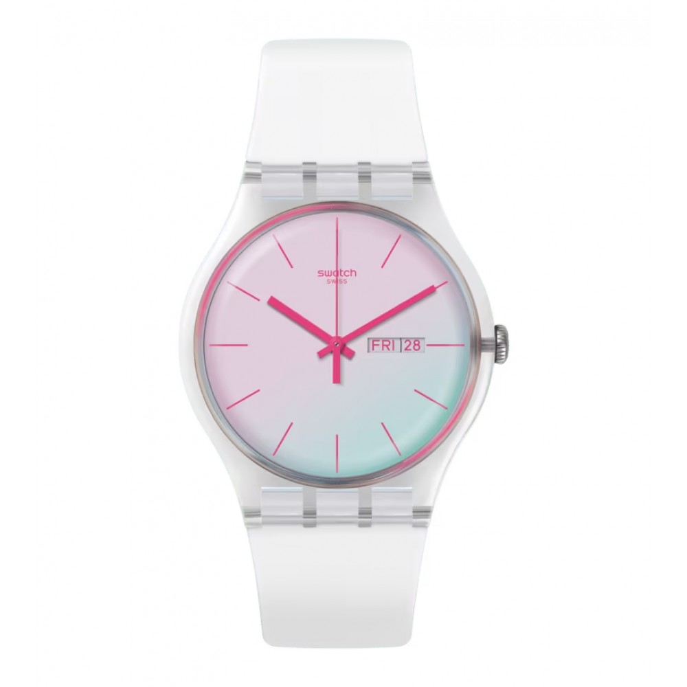 SWATCH POLAWHITE Unisex Ρολόι Λευκό  Λουράκι Σιλικόνης SO29K704-S14