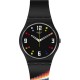 SWATCH BLACK CAROUSEL SQUARES Ρολόι μαύρο λουράκι σιλικόνης SO28B705