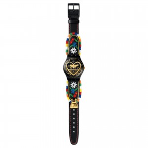 SWATCH DIE GLOCKE Ρολόι Unisex Μαύρο Δερμάτινο Λουράκι GB285 SWATCH DIE GLOCKE Ρολόι Unisex Μαύρο Δερμάτινο Λουράκι GB285